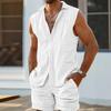 Fashion Men's Casual Lapel Cardigan,Vest Shorts Men's Thin Suit
