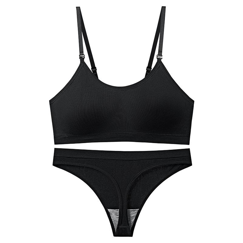 Комплект нижнего белья без стальных колец, сексуальное нижнее белье с открытой спиной для девочек, тонкая секция, собранная, удобный спортивный бюстгальтер