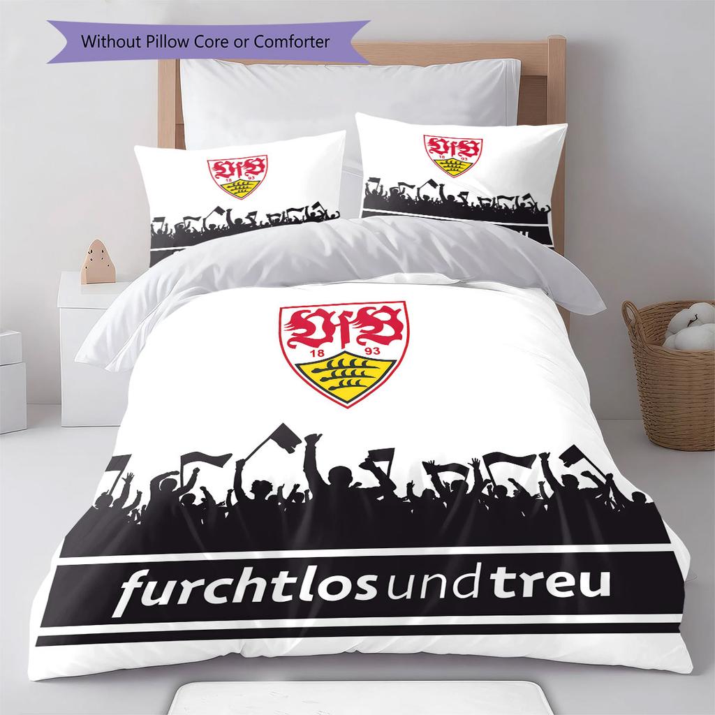 Stuttgart Heart Bedding Quilt Set Quilt Cover Pillowcase Home Decoration Birthday Gift (1 * duvet cover + 2 * pillowcase, without core)