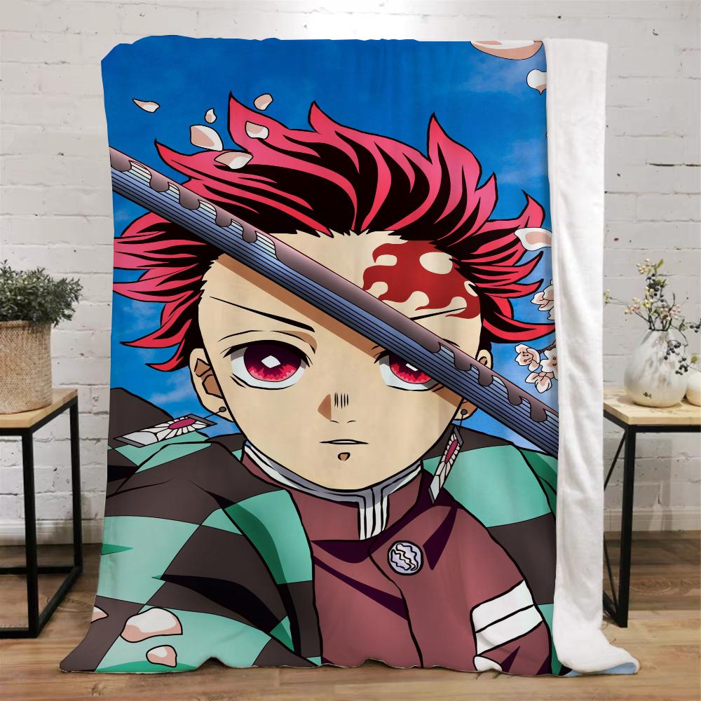 Demon Slayer Смешное одеяло Кровать Индивидуальные одеяла и пледы Микрофибра Постельное белье Дом и украшение Пляжное полотенце Вязаный плед Наколенник