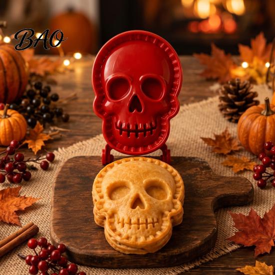 Pocket Pie Press Halloween Hand Mold, Skull Dough Cutter, Reusable Pastry Making Supplies Mini Mold for Holiday Treats Baking Creative Snack Maker