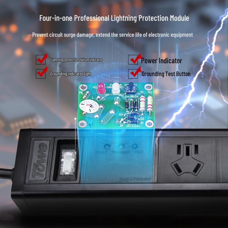 TOWE Desktop PDU Surge Protector Power Strip