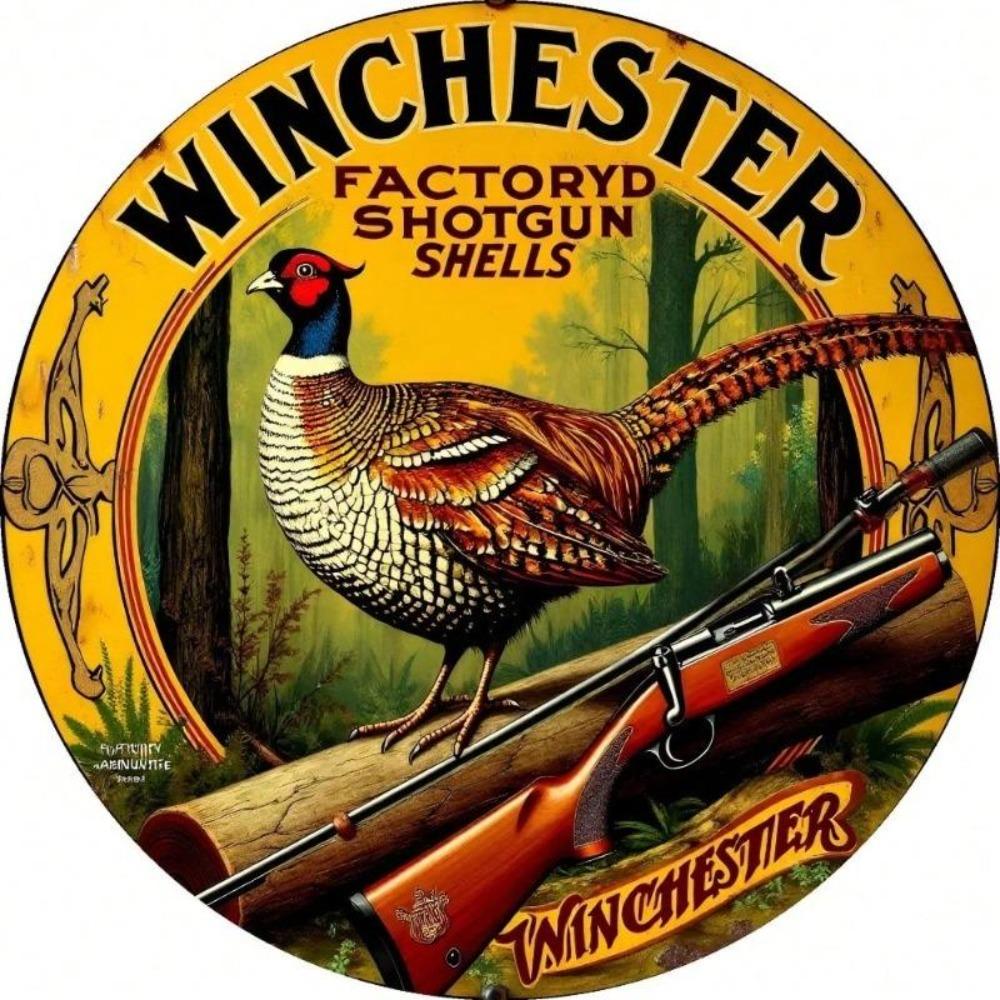 Винтажная металлическая жестяная табличка Winchester Гильзы для дробовика Настенное искусство Декор для кухни и бара