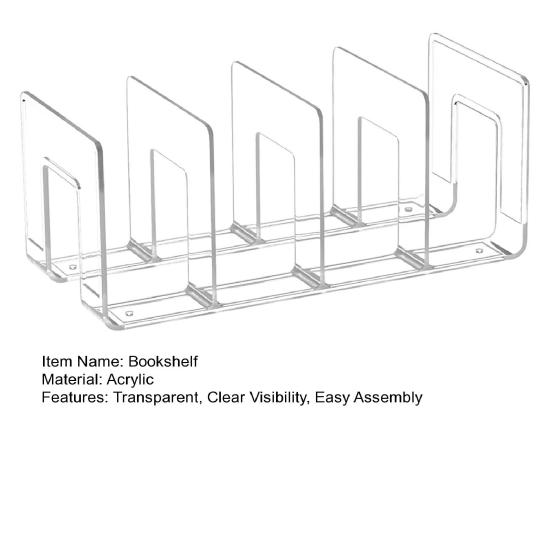 Книжная полка из акрилового материала, многослойный дизайн, прозрачный вертикальный стеллаж для хранения канцелярских принадлежностей, офисный органайзер