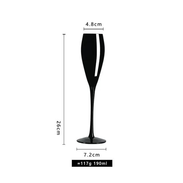 2024 Black Simple Red Wine Cup Star Shine Black Champagne Cup Black Lacquer Wine Cup Blind Glass Stemware