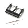 Jumpsunfun 16mm 316L Stainless Steel Matte Pin Buckle Watch Band Replacement Clasp with Replacement Tool, Black