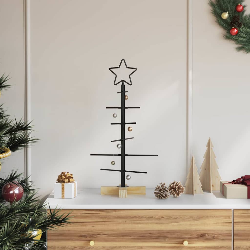 Metal Christmas Tree Black 59.5 cm Powder Coated Steel