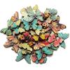 Puntos 50Pcs 2 Holes Mixed Wooden Button Butterfly Sewing Scrapbooking DIY Accessory