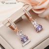 Fashion Rose Gold Color Cubic Zirconia Lovely Flowers Drop Earrings For Women Trendy Jewelry Fine Gift