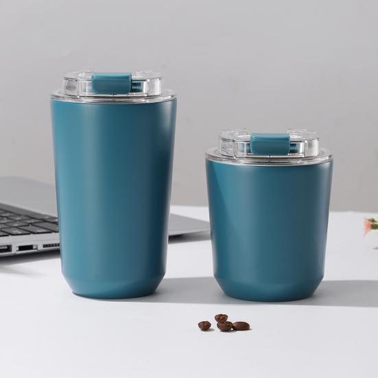 Stainless Steel Vacuum Insulation Cup with Silicone Lid Insulated Tumbler Travel Coffee Mug Leak Proof Reusable Double Walled Coffee Tumbler