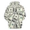Benjamin Franklin 100 Dollar Bill Hoodie 3D Printing Casual Pullover Hooded Sweatshirt Hoody for Men Women