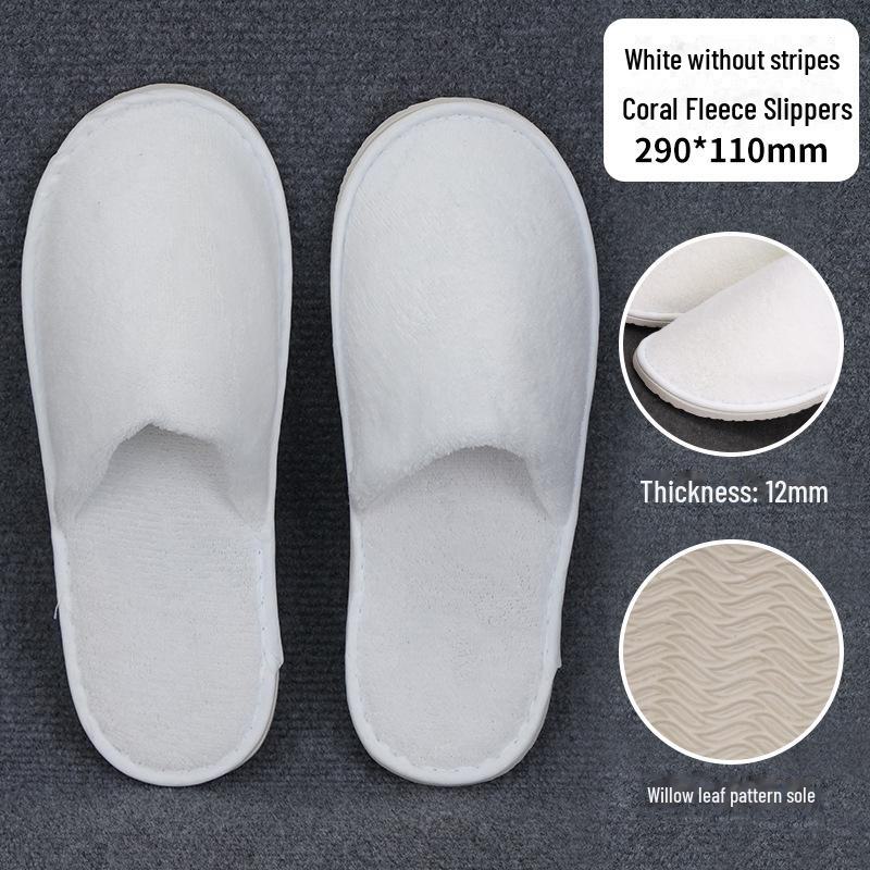 Thickened Non-Slip Disposable Slippers for Hotels, B&Bs, Beauty Salons, Home Hospitality - Cotton & Linen, Breathable