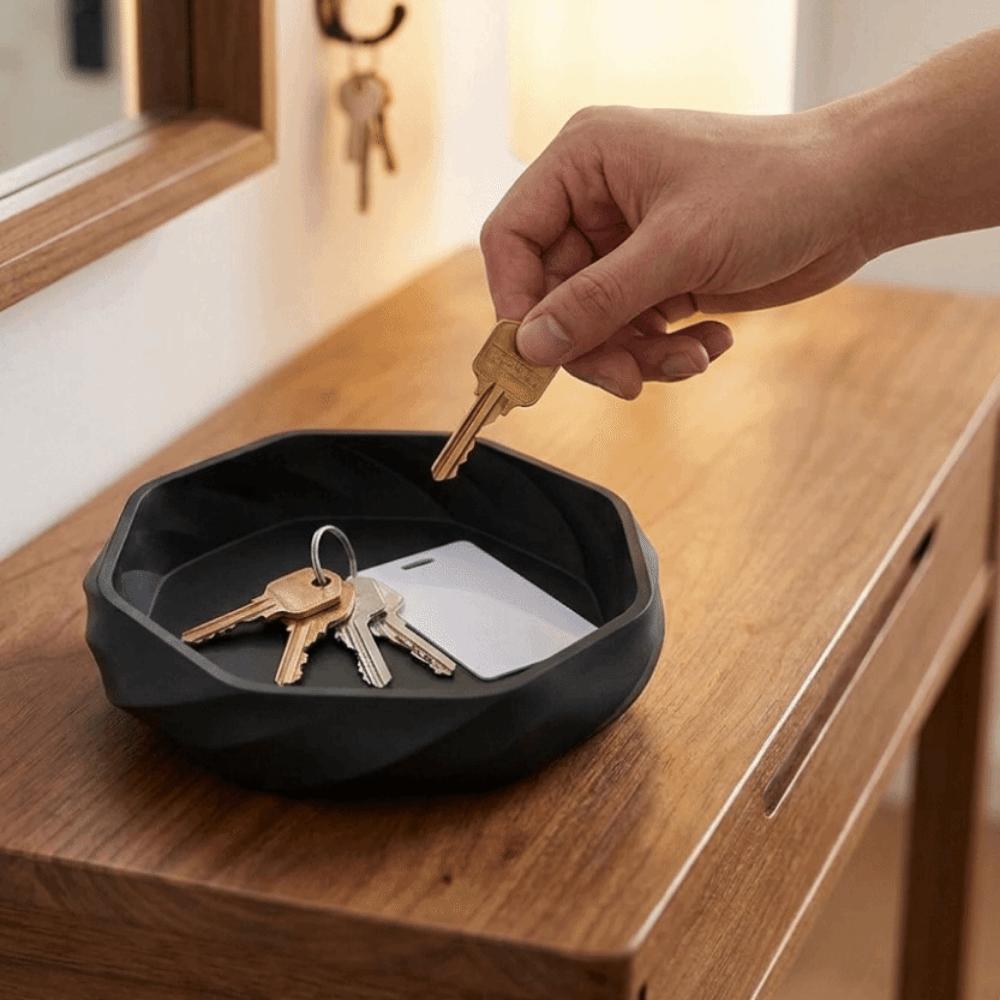 3D Printed Jewelry Dish Simple Desktop Organizer Multi-functional Small Item Holder for Entryway