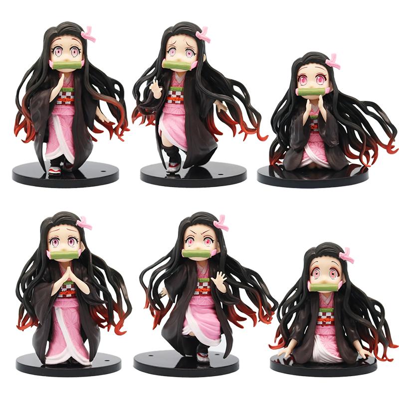 6pcs/Set Anime Demon Slayer Kimetsu no Yaiba figure Kamado Tanjirou Action Figure Agatsuma Zenitsu Nezuko Warrior PVC Model Toys