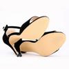LOSLANDIFEN Sexy Women Summer Sandals Thin Heels Shoes Open Toe Velvet Party  Black Elegant Woman Buckle Pumps