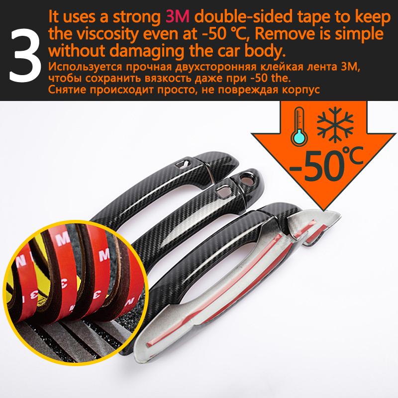 Накладка на дверную ручку из углеродного волокна для Volkswagen VW T-Cross C11 2022, Стайлинговые наклейки, внешние наклейки для автомобиля