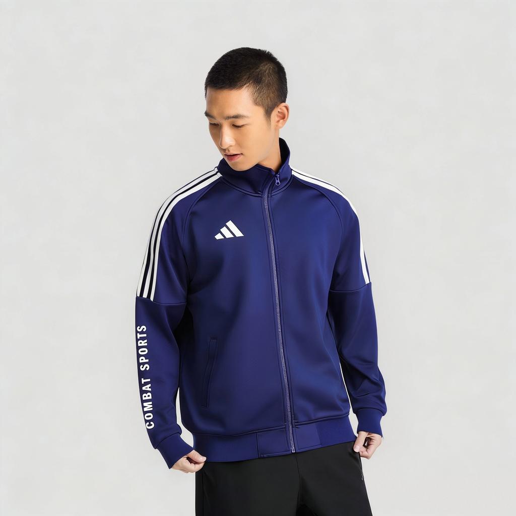 adidas Классическая спортивная куртка с тремя полосками, удобная, повседневная, унисекс, синяя TR30JR2CS-DBW