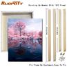 RUOPOTY Pink Scenery DIY Painting By Numbers Acrylic Paint By Numbers Landscape Wall Art Canvas Painting For Hobby Arts 40x50CM