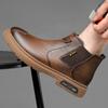 Business Men's Ankle Boots Casual Shoes Leather Combat Tactical Chelsea Thick Sole Designer Luxury Retro Booties Boots New 2024