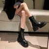 2024 Весна и Осень Лидер продаж Женская обувь Высококачественные однотонные круглые носки на низком каблуке Короткие женские модные ботинки