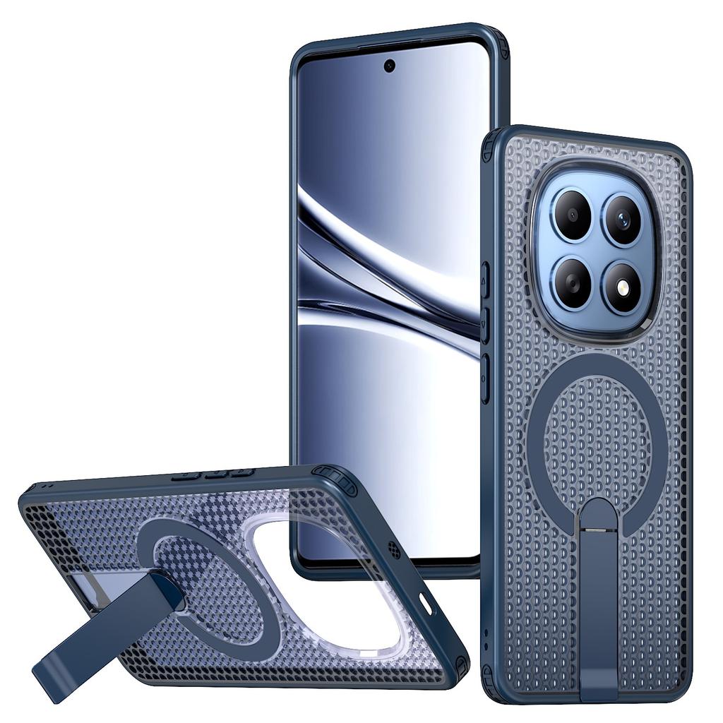 Для Xiaomi Redmi Note 15 5G (Глобальный) / Poco M8 5G Магнитный чехол Подставка Сетка Текстура ТПУ ПК Задняя крышка телефона