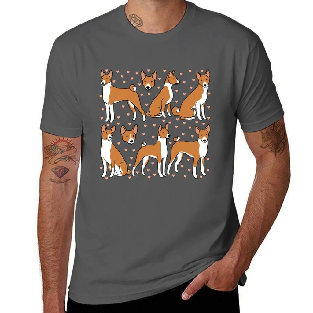 Basenji dog cute illustration pattern TShirt t shirt man casual t shirt custom print TShirt