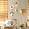 4pcs/Set Wood Homestay Crafts Decorative Hollow Pattern Wall Hanging Circular Design Pendants Home Decoration