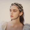 Pearls Weave Pearl Hat Chain Hand-Made Bridal Head Ornament Mesh Hair Accessories  Bridal Party