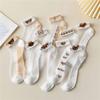 Women's Summer Thin Breathable Cute Cartoon Cotton Bottom Mesh Socks