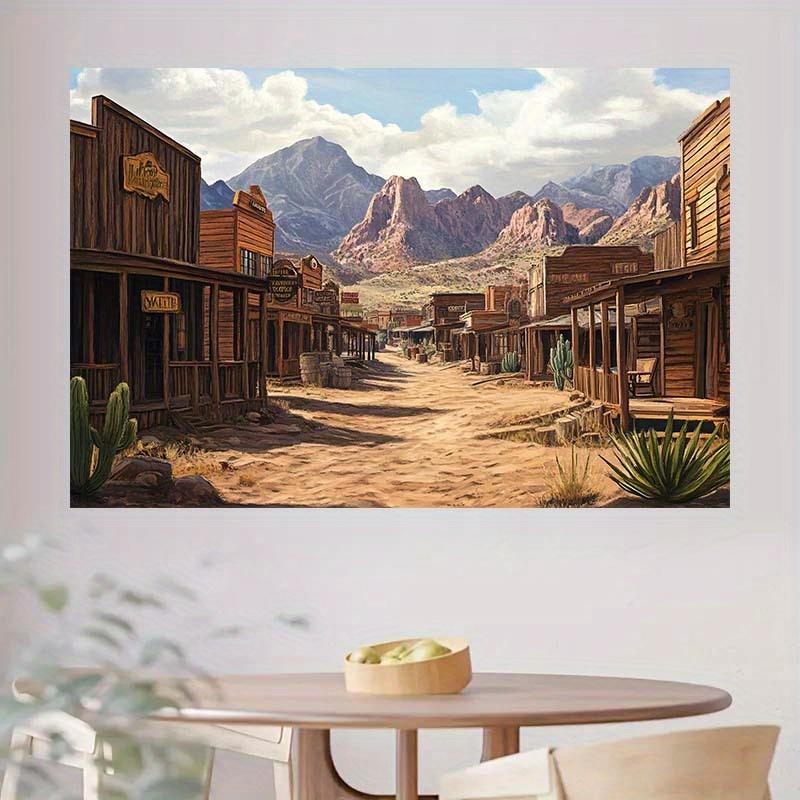 2D Plan - A 2D plan backdrop featuring a western town with desert mountains as the background.