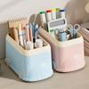 2024 Desktop Storage Box Cartoon Grid Pen Holder Pen Bucket Stationery Tabletop Miscellaneous Items Storage Rack Sorting Box