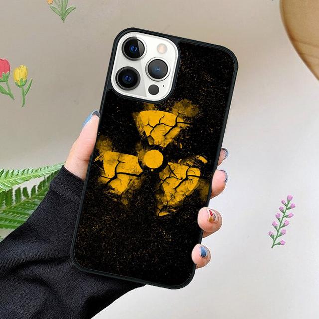Nuclear Radiation Warning Sign Phone Case For iPhone 17 Air 15 16 11 12 13 14 Pro Max Cover For iPhone 17 Air Max Plus Fundas