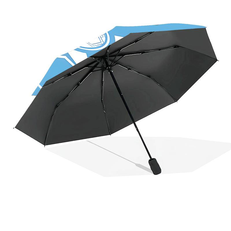 Auxerre Crest Design Automatic Folding Umbrella - 8-Rib Travel Umbrella with Auto Open/Close & Portable, Gift for Christmas, Birthdays