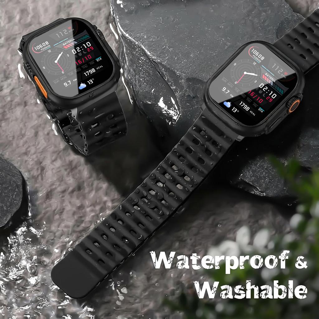 Силиконовый ремешок+Смена на Ultra Case Для Apple Watch 11 10 42/46мм Защитный чехол для iwatch Серии 9 8 7 6 se54 40/41/44/45мм