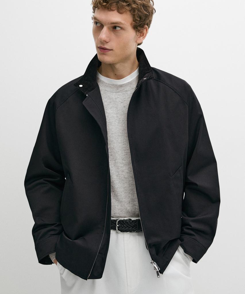 Massimo Dutti Corduroy Detail Bomber Jacket