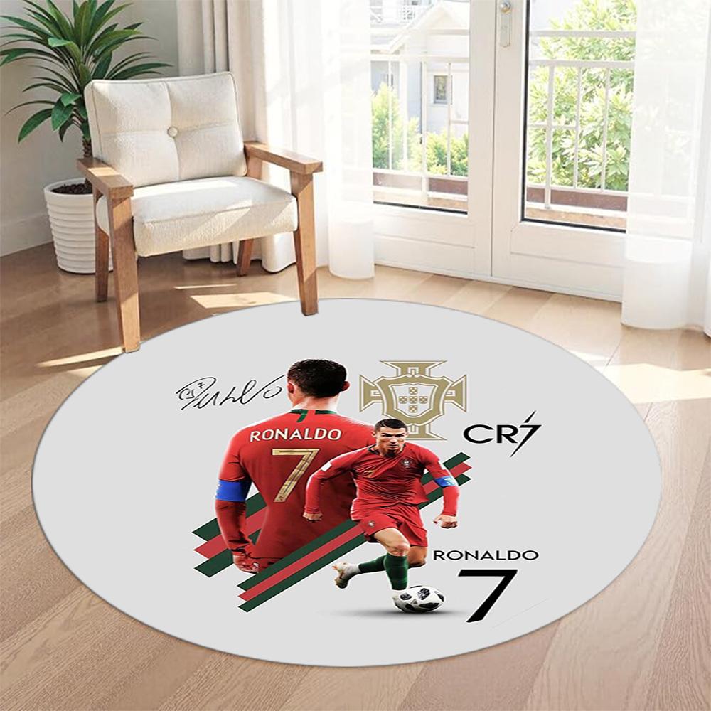Cristiano Ronaldo Round Carpet Suitable for Kitchen Dining Room Game Room Balcony Anti-slip Round Rug Office home decor