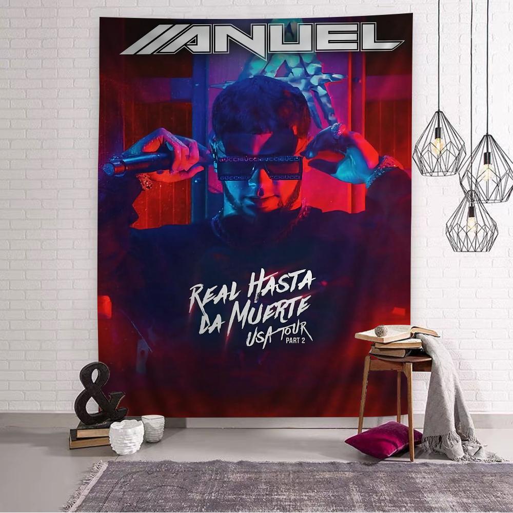 Хип-хоп рэпер Anuel AA Пляжное полотенце Цветные банные полотенца для девочки Микрофибра Быстросохнущее Индивидуальное Без песка Пляж Йога Спа Бассейн