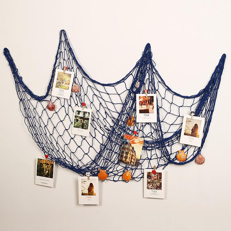 100X200Cm Beach Themed Fish Net Decorations Wall Mounted For Pirate Mermaid Beach Party Home Bedroom Decoration