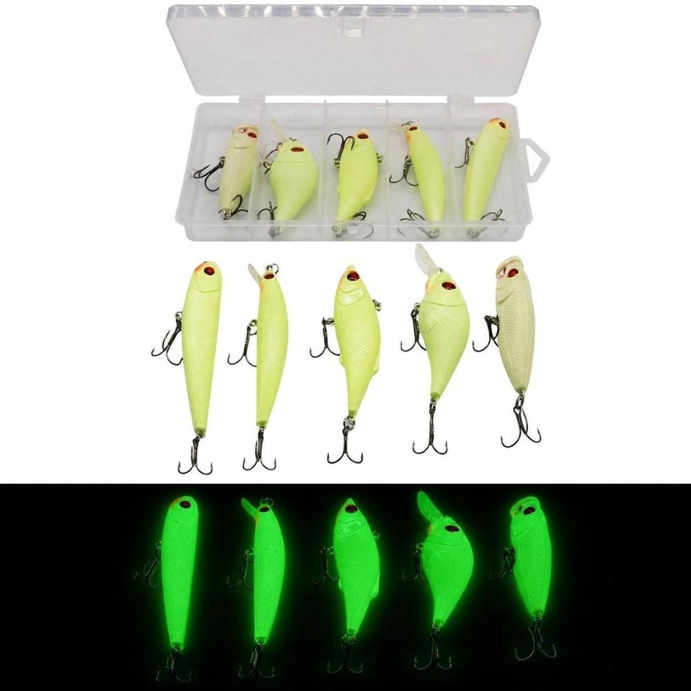 Hard Fishing Lures Set with Treble Hooks Fishing Baits Kit Durable Fishing Crankbait Kit For Trout