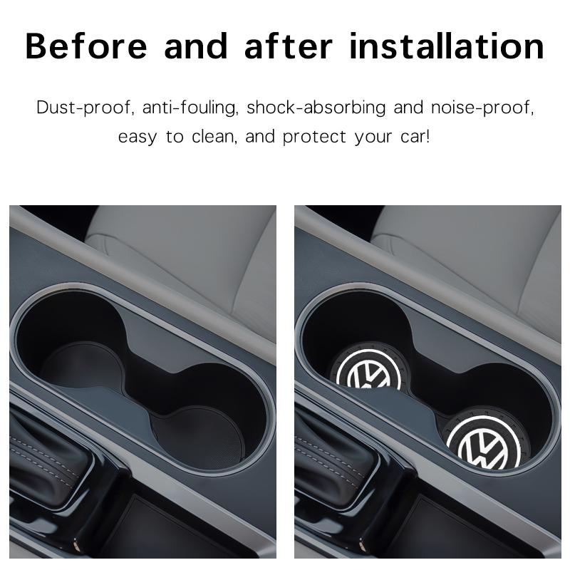 For Volkswagen 1/2pcs Car Water Cup For Volkswagen Polo VW Golf Caddy Scirocco Rline GTD R Beetle Touran Waterproof Non-slip Silicone Coasters