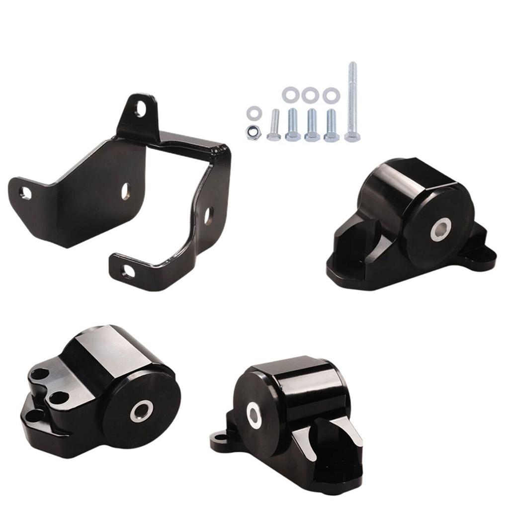 Black 3 Bolts Engine Motor Mount Bracket kit For Honda Civic EK B16 B18 B20 B & D Series 96-00 Aluminum  BILEET