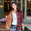 Winter Warm Women Velvet Thicker Jacket Plaid Shirt Style Coat Casual Outerwear