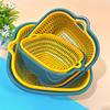 2/6pcs Drainage Basket Plastic Square Kitchen Tools Fruit Vegetable Cleaning Basket Double Layered Multifunctional Storage TMZ
