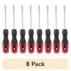 8 Pack 1/4 X 4 Inch Slotted Screwdriver Comfort Grip Handle Ergonomic Design Rust Resistant Steel Non Slip Grip Workshop Tool
