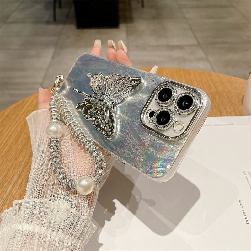 Feather Yarn IMD Lens Apple 14 Case, iPhone 15 Bracelet 13 Pro Max Silicone Hard Shell