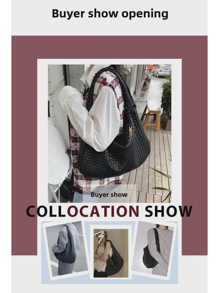 2025 Европейская и американская ручная работа, женская сумка через плечо в форме полумесяца - большая вместимость, дизайн в виде пельменя