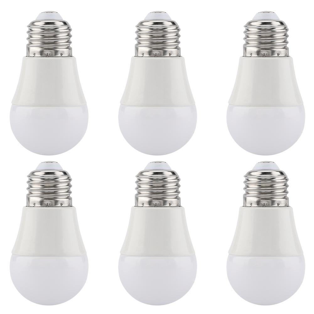 6 PCS 5W Mini LED Light Bulbs Warm White E26 Base G45 Bulb Lamps Illumination Accessory