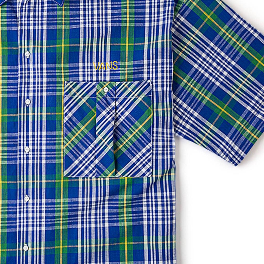 Vans Tokyo Design Collective Клетчатая повседневная удобная рубашка с коротким рукавом рубашки унисекс синяя клетка VN000H2RCYG