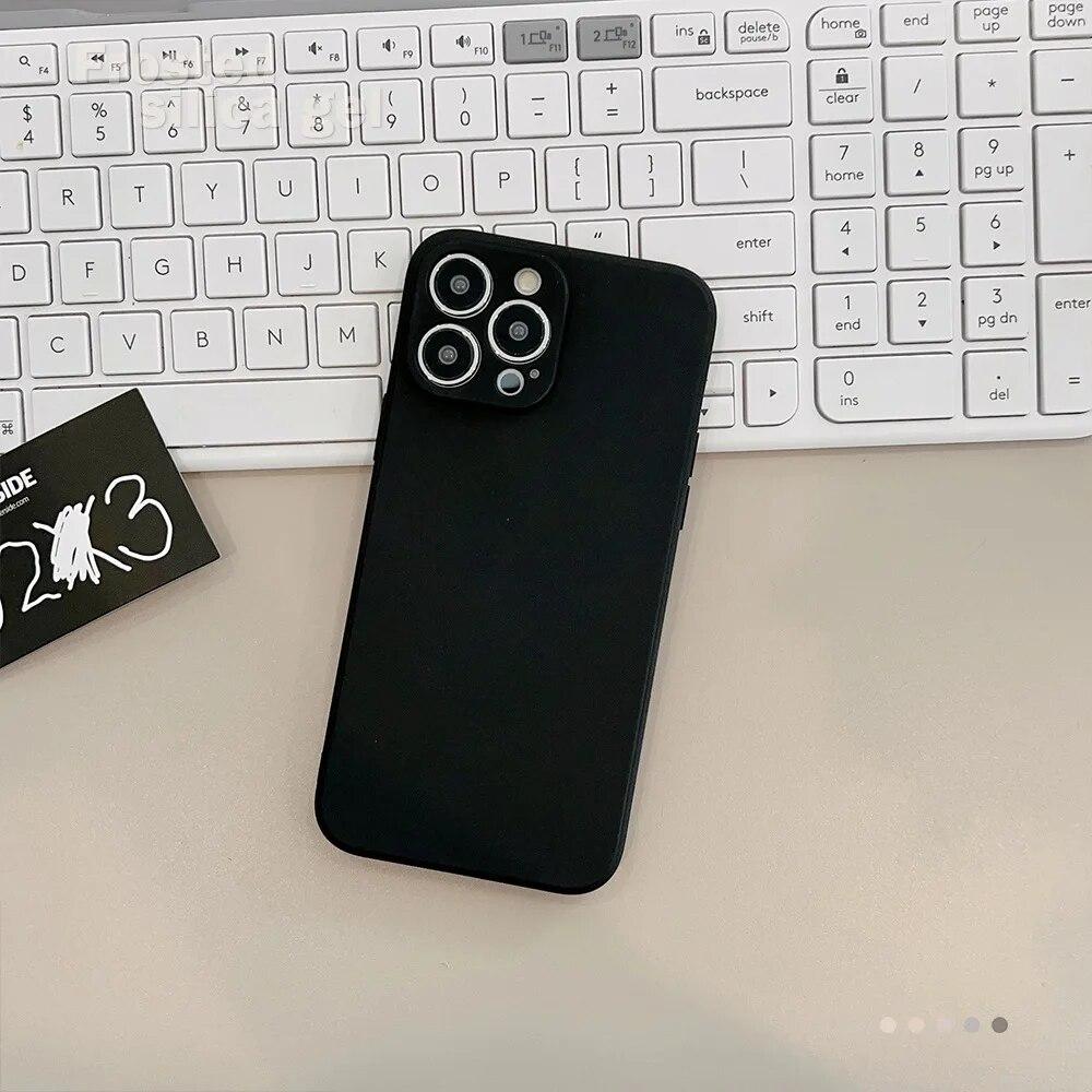 Мягкий однотонный силиконовый матовый чехол для телефона iPhone 15 14 13 12 11 Pro Max X XS Max XR 8 7 Plus, мини-противоударный чехол-бампер