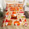 Fall Maple Leaves Duvet Cover King Autumn Harvest Theme Bedding Set Cartoon Christmas Santa Thanksgiving Pumpkin Comforter Cover